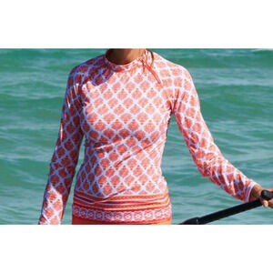 CABANA Life Nantucket Swim Shirt CORAL XLARGE UPF50 Beach VaCaTioN Wicking